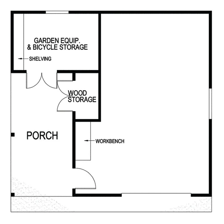 1-Car Garage With Storage And Porch, E-Plan - Image 2