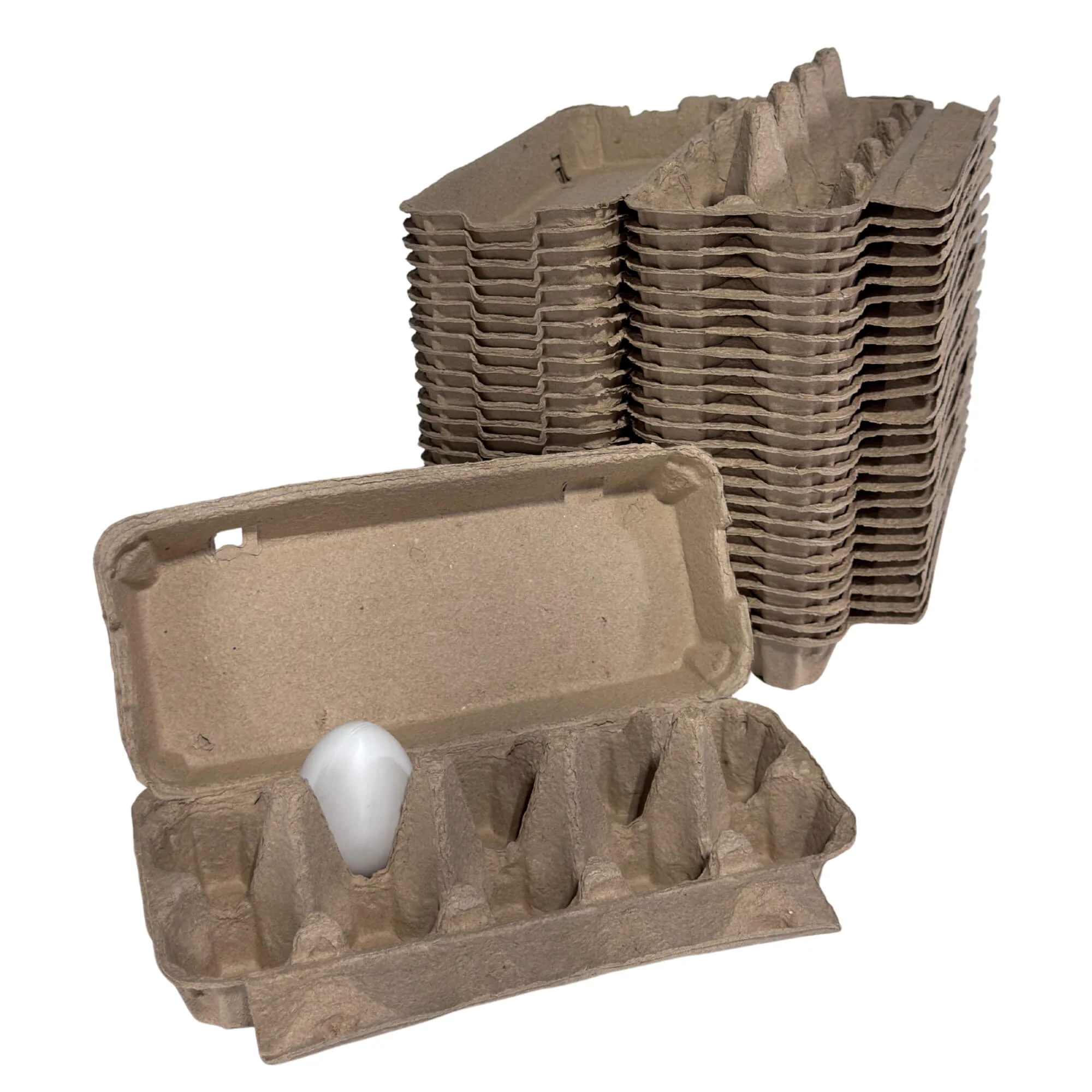 10-Egg Cartons - Natural Pulp, Flat Top Blank - Image 6
