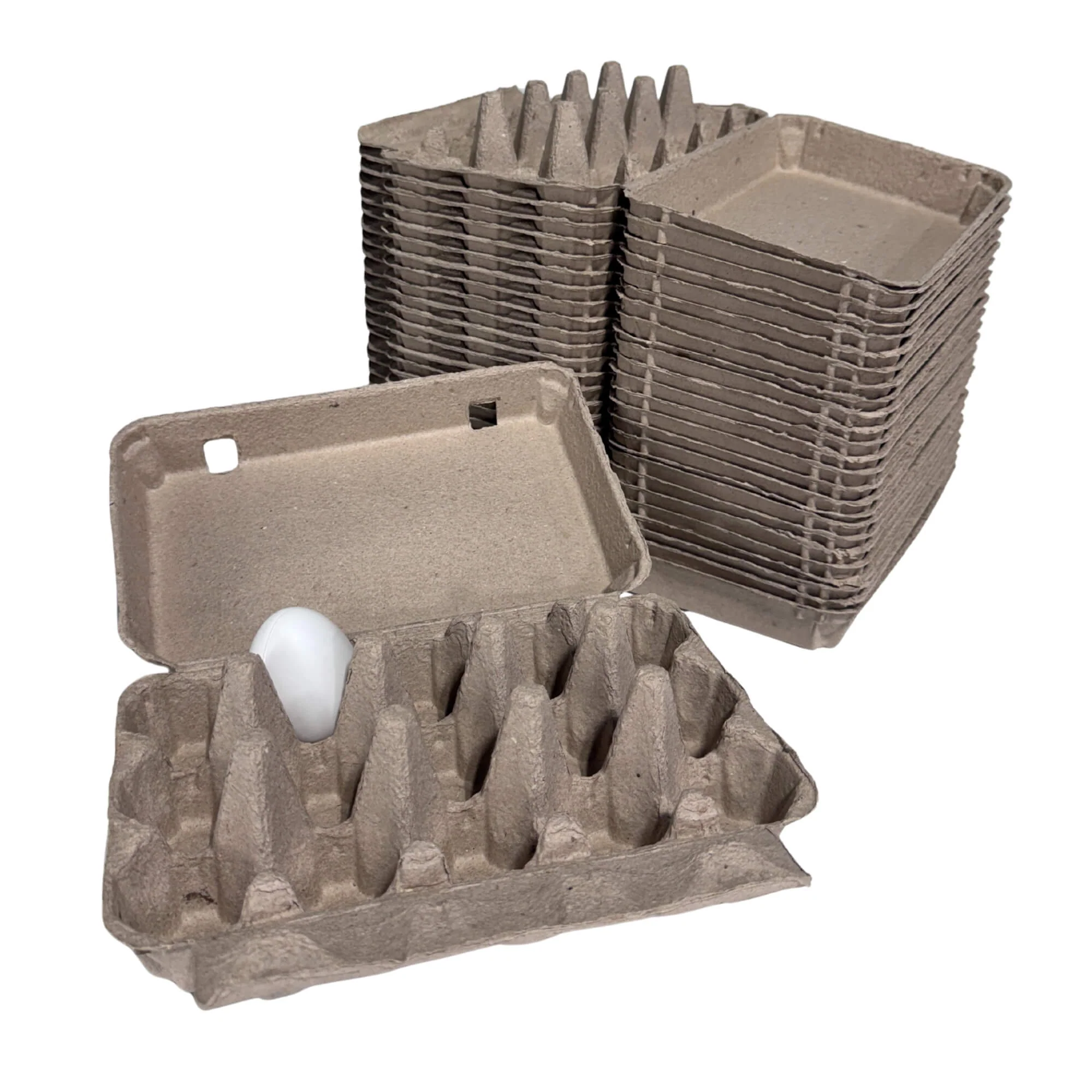 15-Egg Cartons - Natural Pulp, Flat Top Blank - Image 6