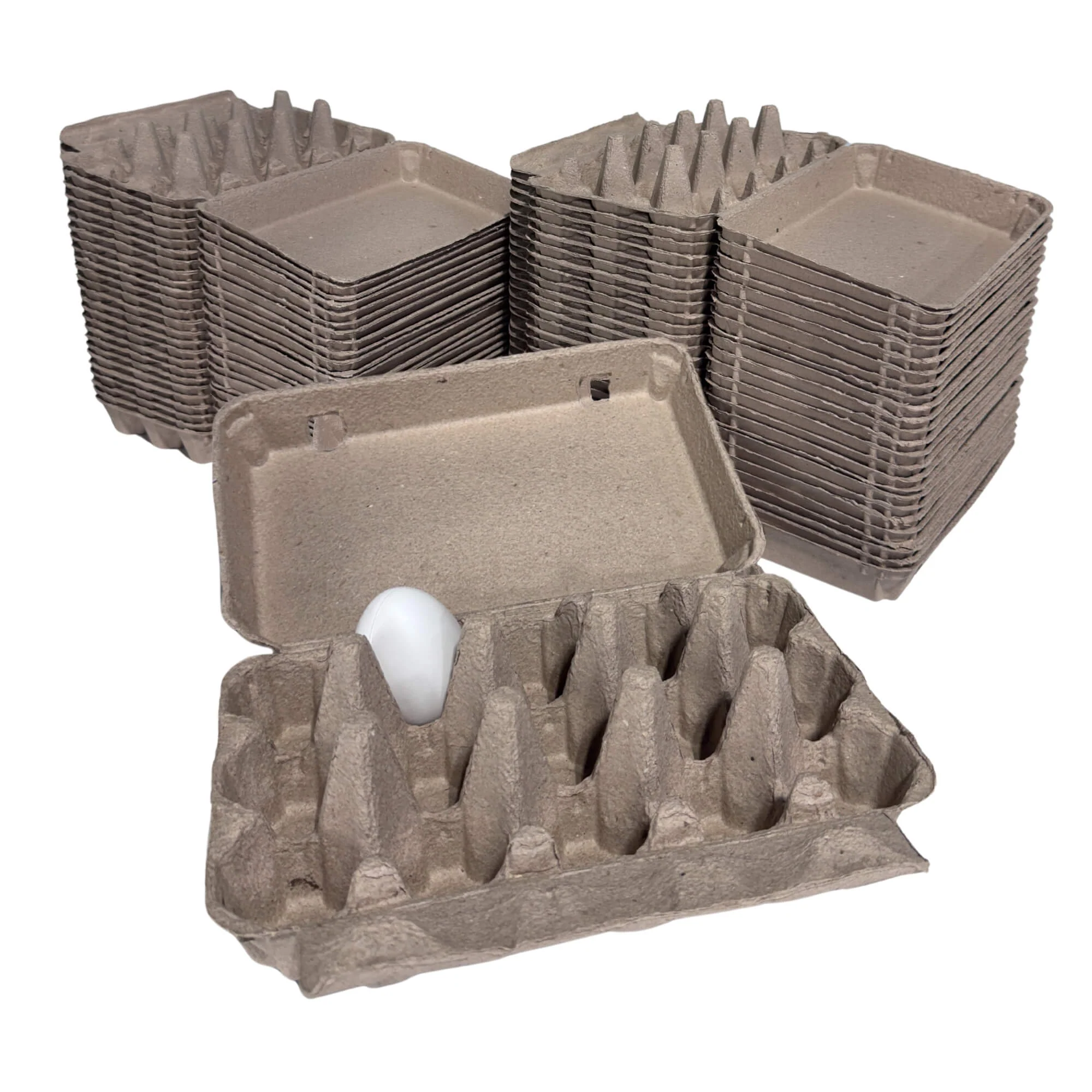 15-Egg Cartons - Natural Pulp, Flat Top Blank - Image 7