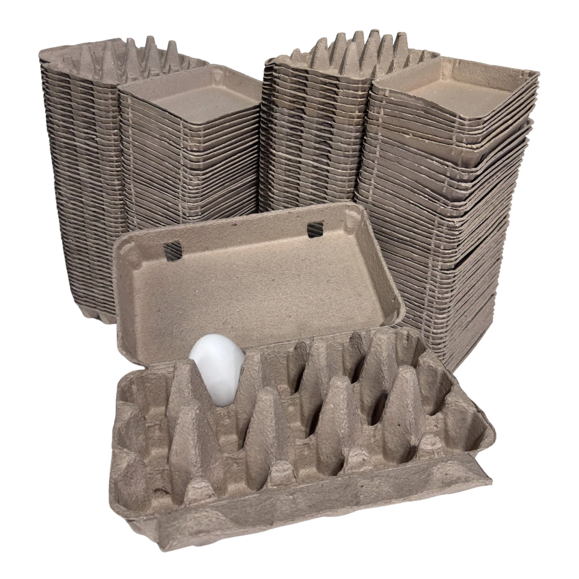 15-Egg Cartons - Natural Pulp, Flat Top Blank - Image 8