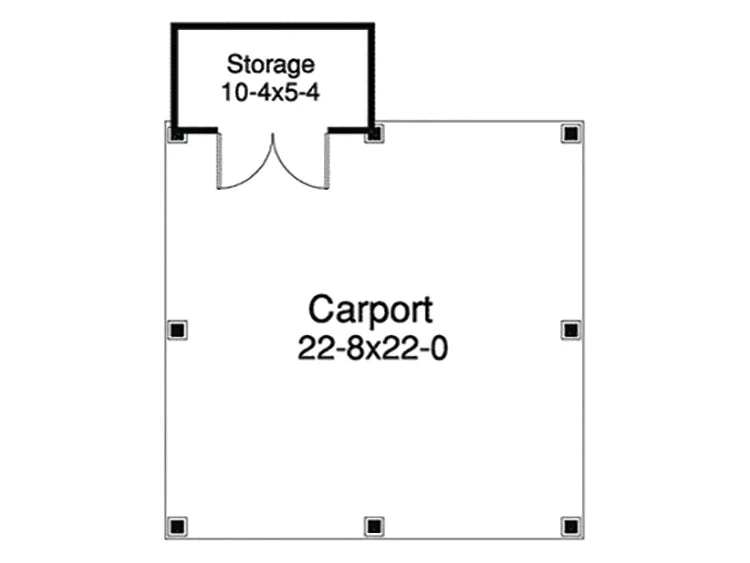 2-Car Carport With Storage, E-Plan - Image 2