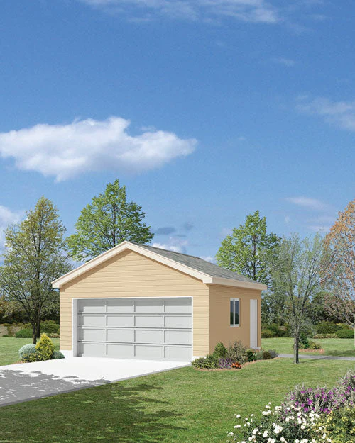 2-Car Economy Garage: 11'10" Tall, E-Plan