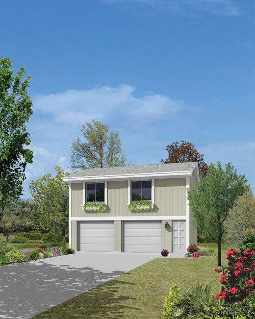 Hobart 2-Car Garage Apartment With Interior Entrance, E-Plan