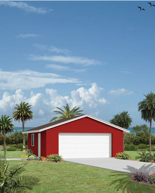 2-Car Western Style Garage, E-Plan
