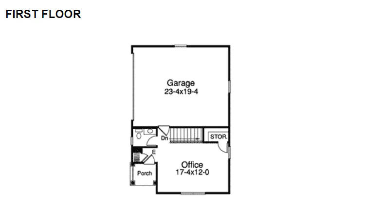 2-Car Garage With Office And Storm Shelter, E-Plan - Image 2