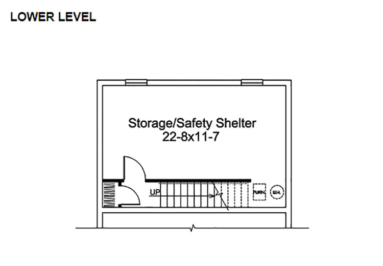 2-Car Garage With Shop And Safety Shelter, E-Plan - Image 3