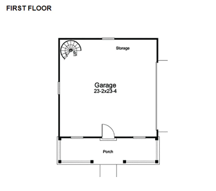 2-Car Garage With Studio Loft, E-Plan - Image 2