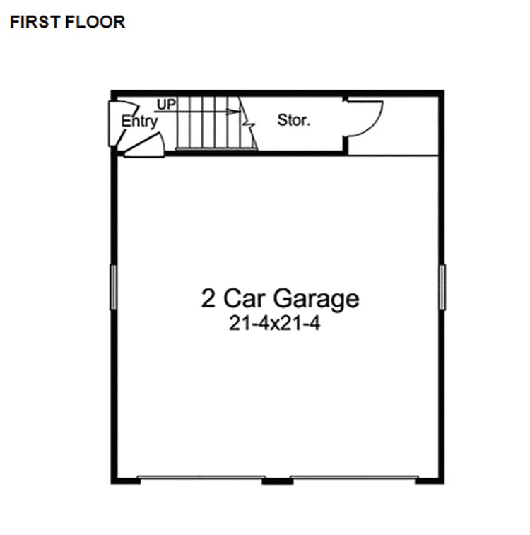 2-Car Garage With Studio/Storage, E-Plan - Image 2