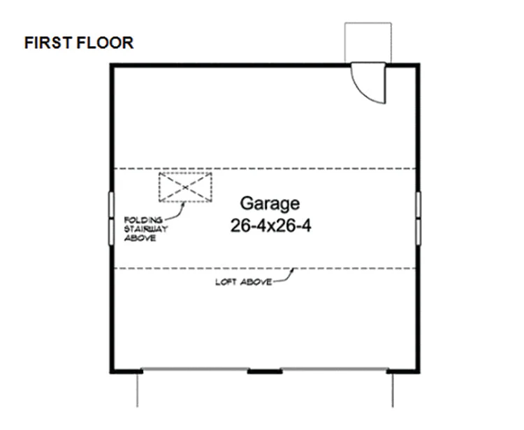 2-Car Garage With Vaulted Loft, E-Plan - Image 2