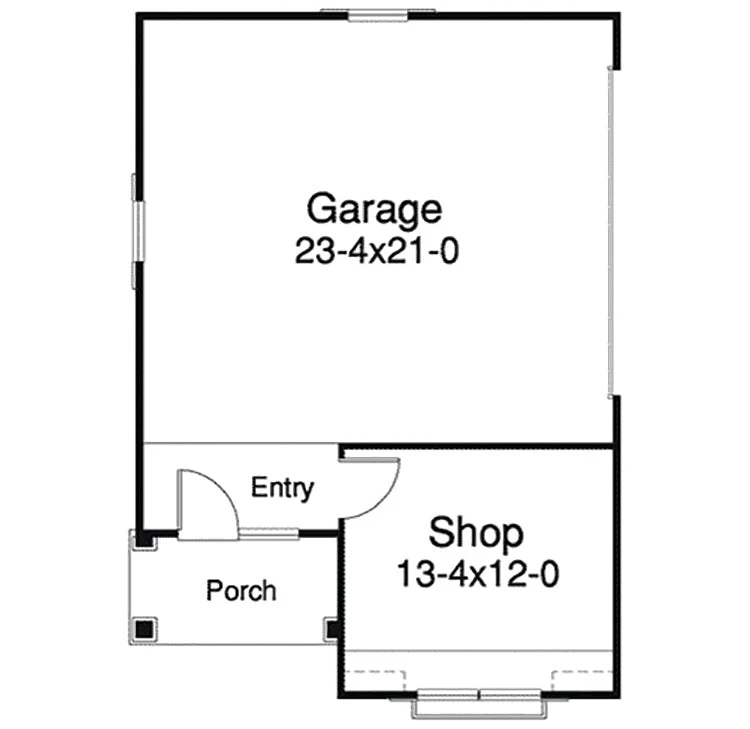 2-Car Side Garage With Shop, E-Plan - Image 2