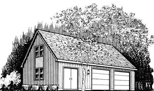 2-Car Garage With Workshop & Loft, E-Plan - Image 2