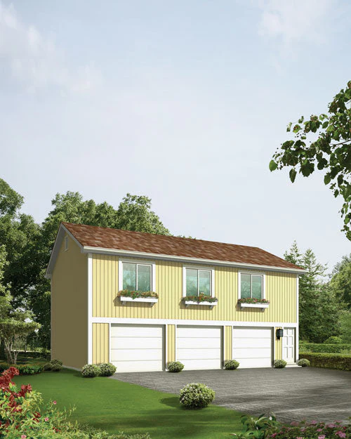 3-Car Garage Apartment, E-Plan