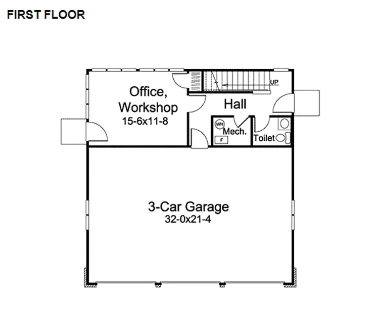 3-Car Garage With Bonus Room, E-Plan - Image 2