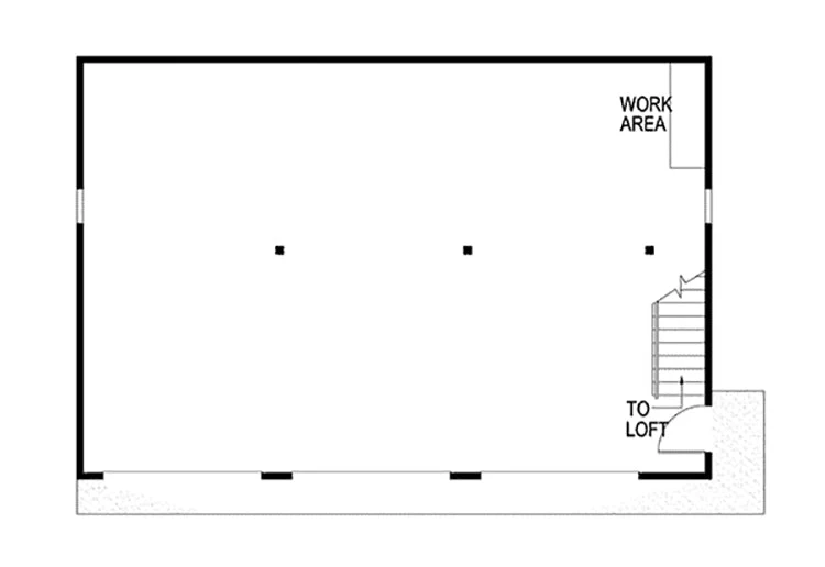 3-Car Garage With Vaulted Loft, E-Plan - Image 2