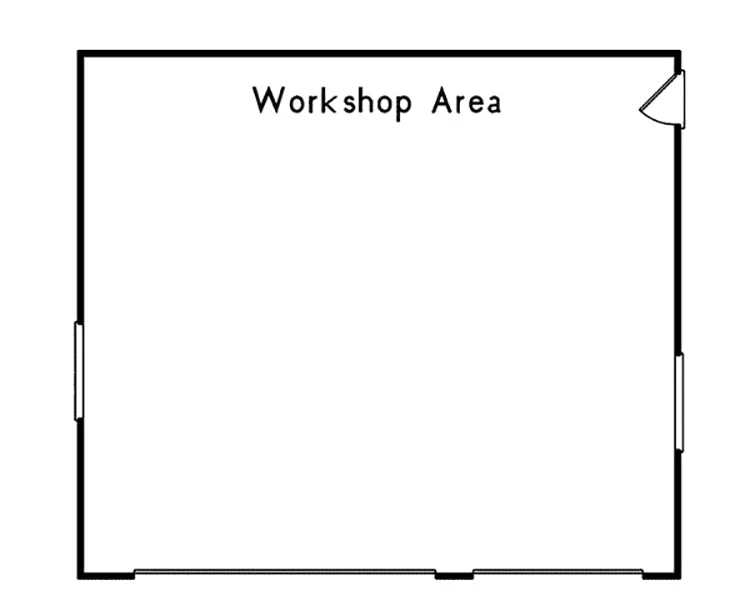 3-Car Garage With Workshop, E-Plan - Image 2