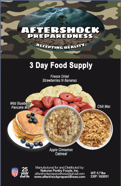 3 Day Food Supply ( Single Serving)