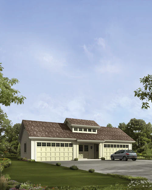 4-Car Garage With Shop, E-Plan