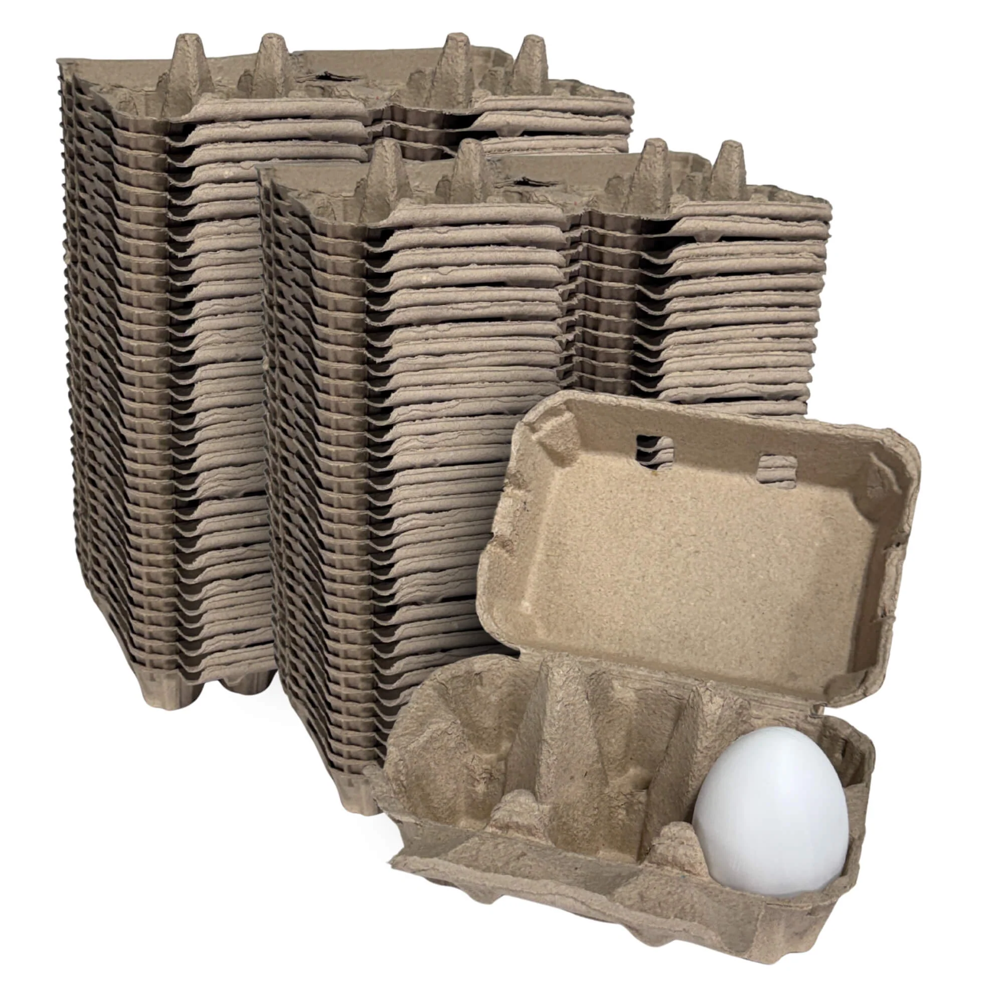 6-Egg Cartons - Natural Pulp, Flat Blank Top - Image 9