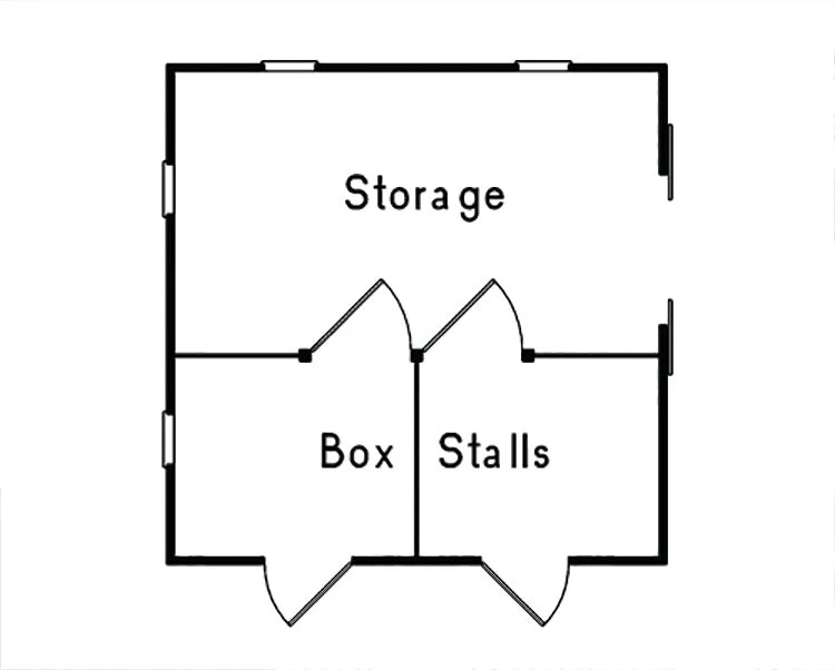 Barnhill Two Stall Horse Barn, E-Plan - Image 2