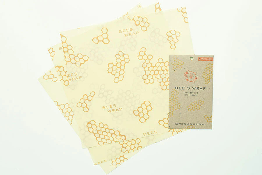 BEE'S WRAP 3-PACK LARGE SIZE WRAPS - HONEYCOMB