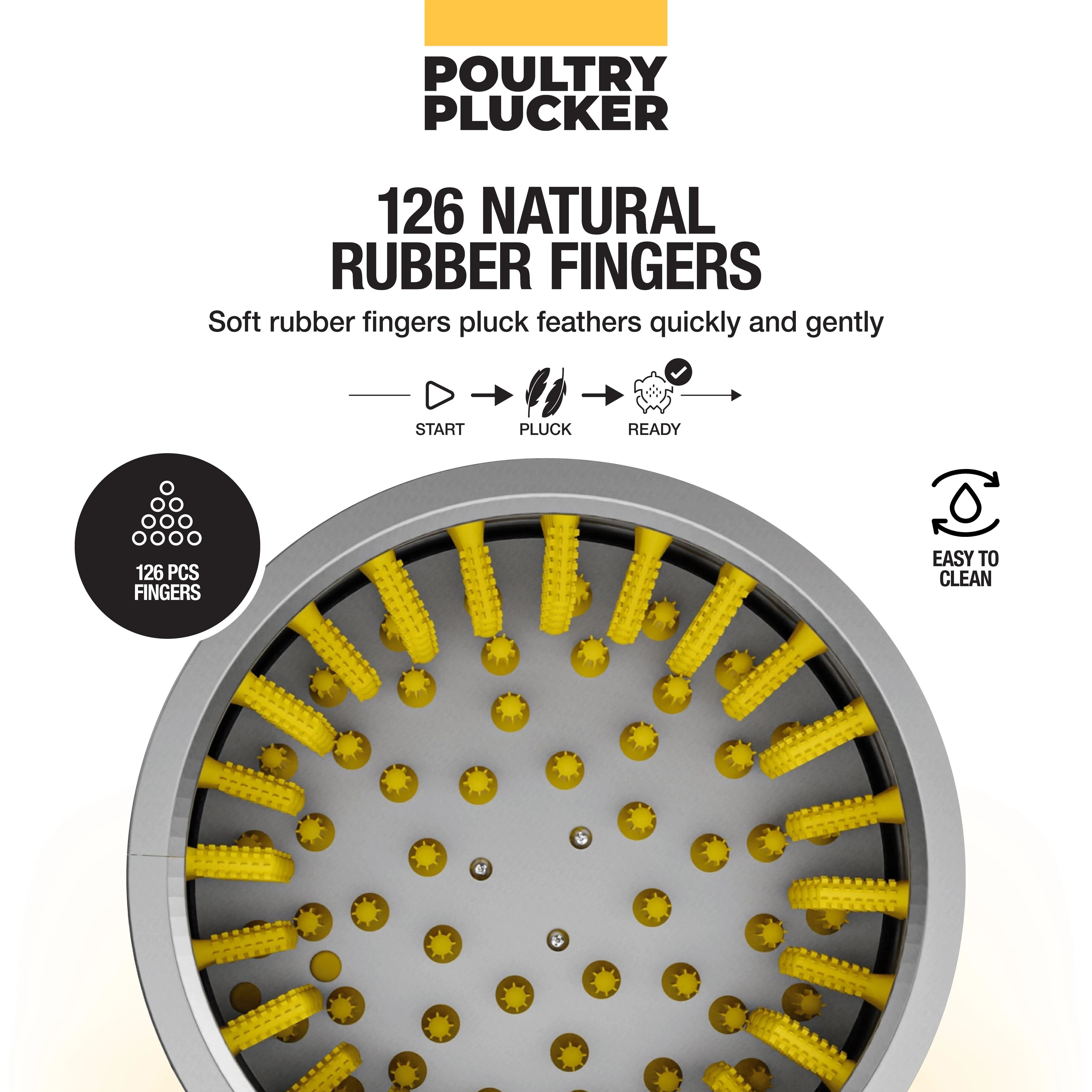 Chicken Plucker with ProA Natural Rubber Fingers - Image 8