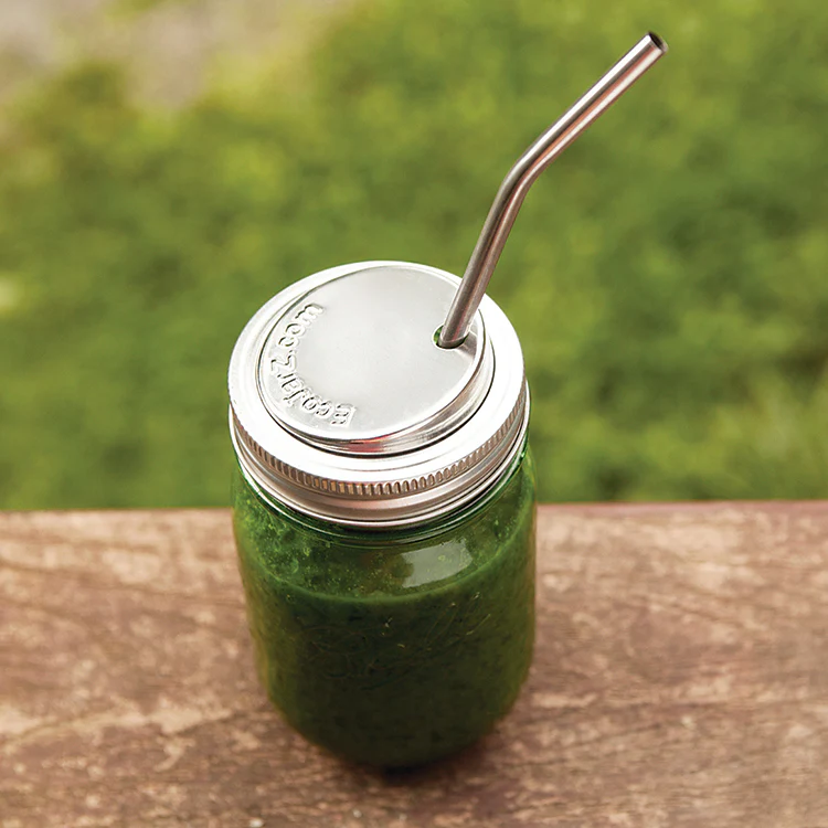 Classic Drinking Jar Lid: Wide-Mouth, Stainless Steel - Image 2