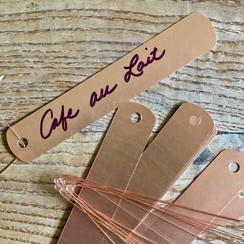 Copper Garden Tags with Wire - 5 inches - Image 2