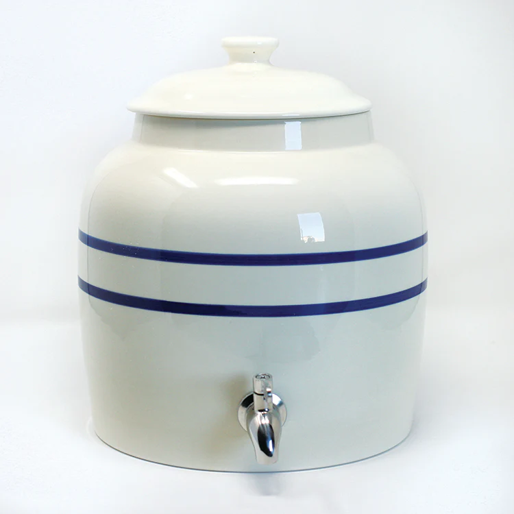2.5 Gallon Ceramic Crock With Lid And Stainless Steel Spigot