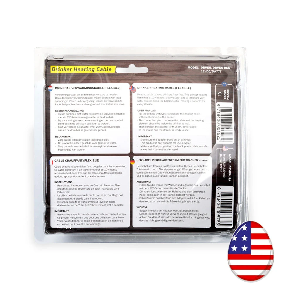 Drinker Heating Cable 12V DC - 5W (16" long) - Image 2