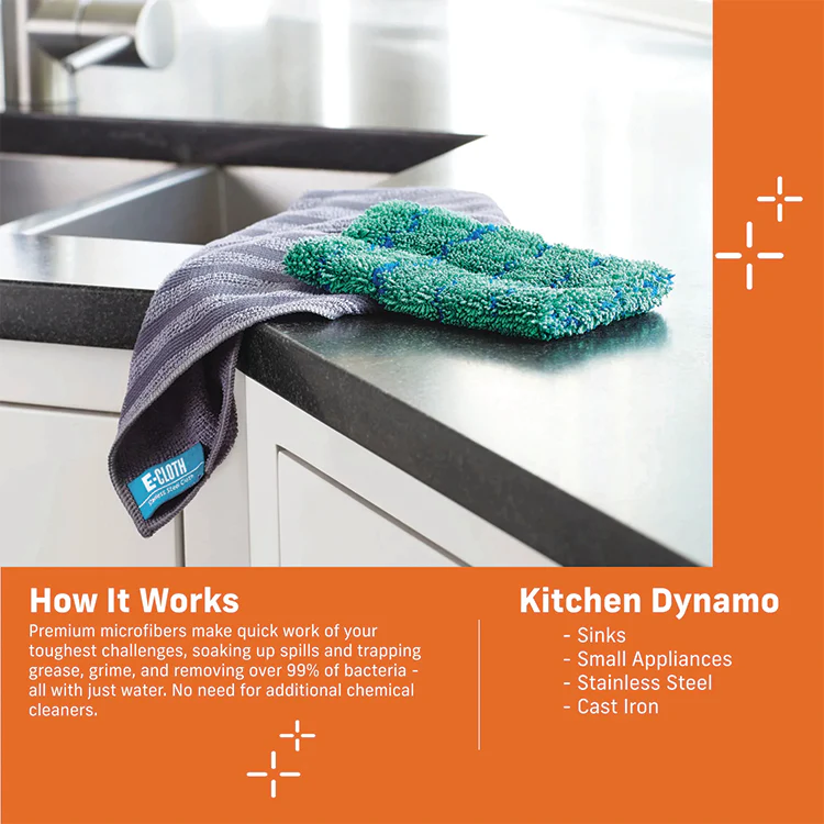 E-Cloth, Kitchen Dynamo Scrubber 2-Pk - Image 2