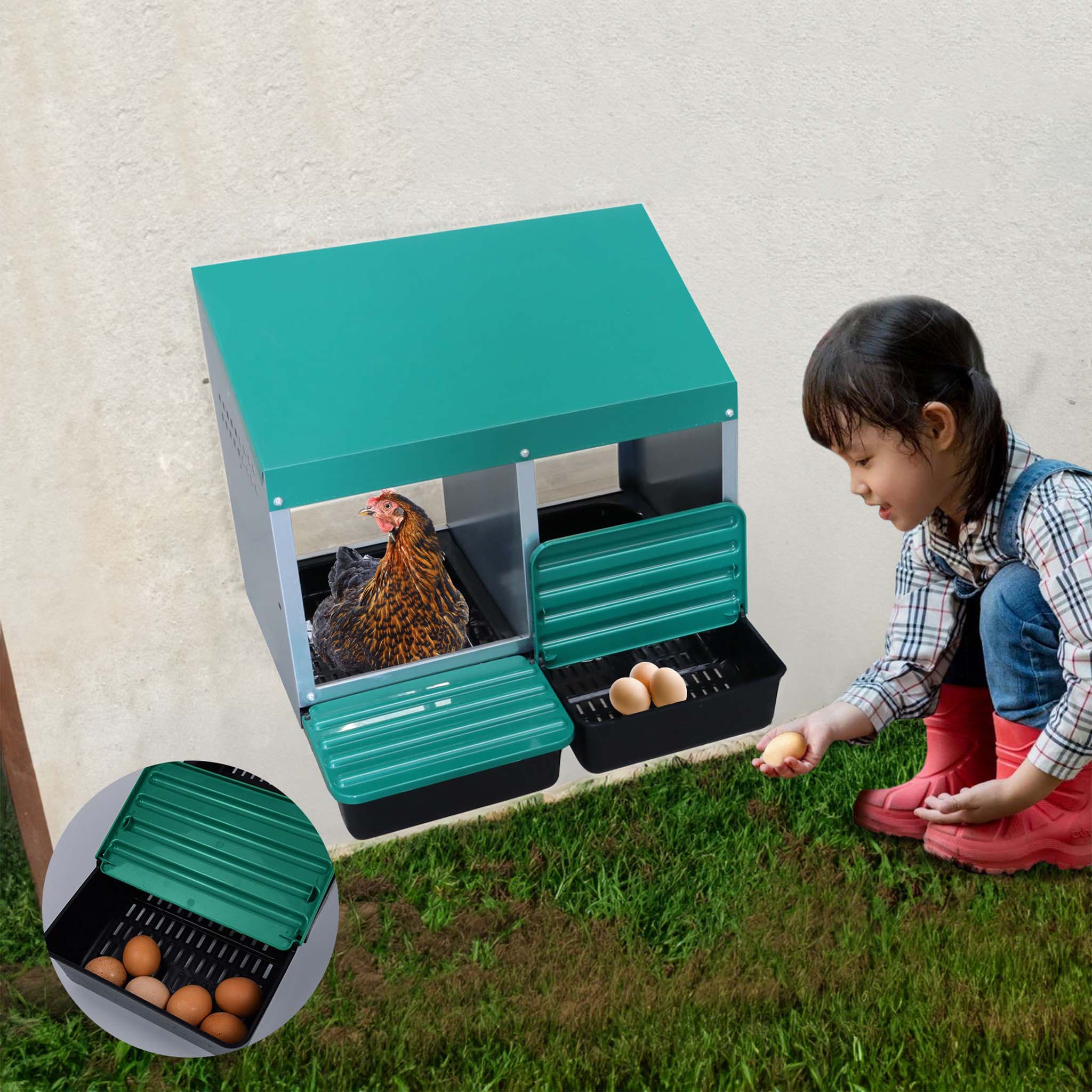 EggHouse Galvanized Nesting Box (Up to 20 Birds) - Image 5