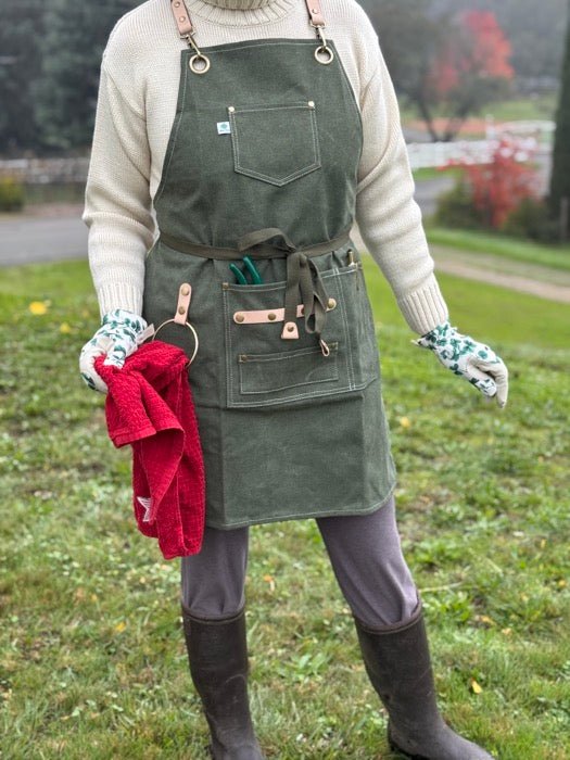 Gardening Apron - Waxed Canvas Apron with Pockets - Image 3