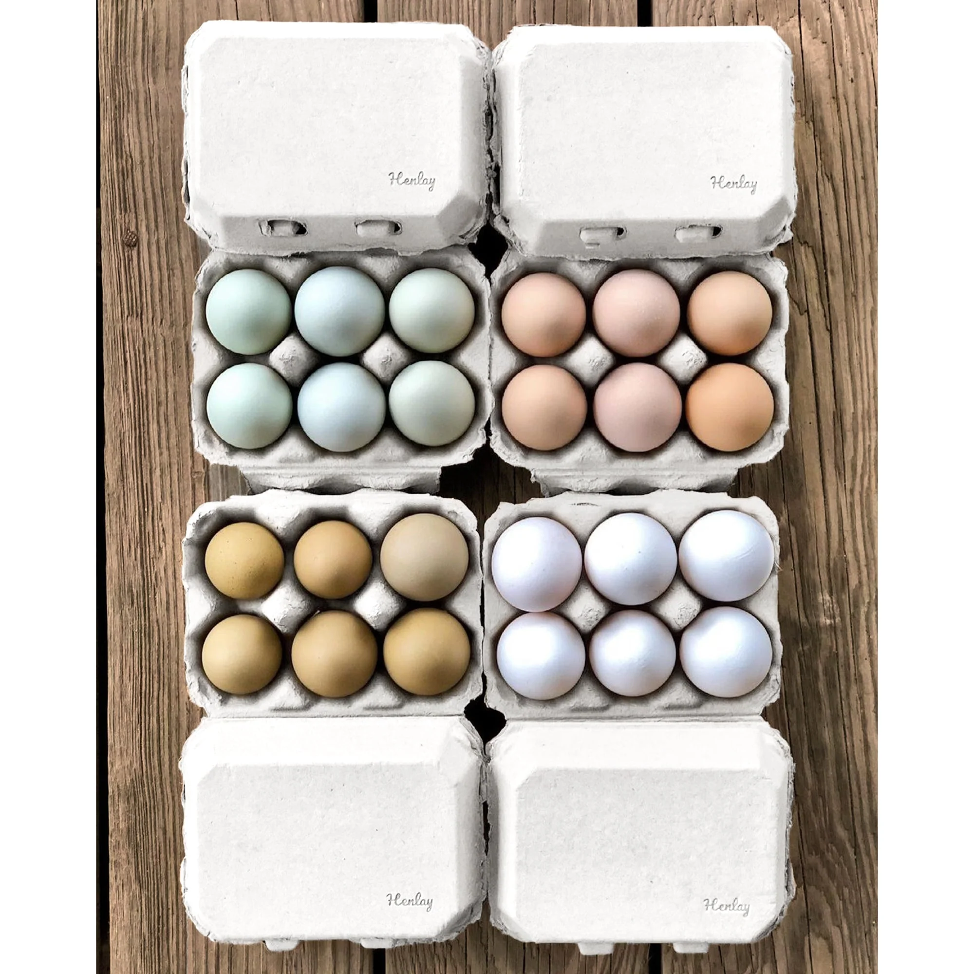 Half Dozen Egg Cartons - Henlay Blank Flat Top, Six Pack, 2 colors, 20 or 100 - Image 8