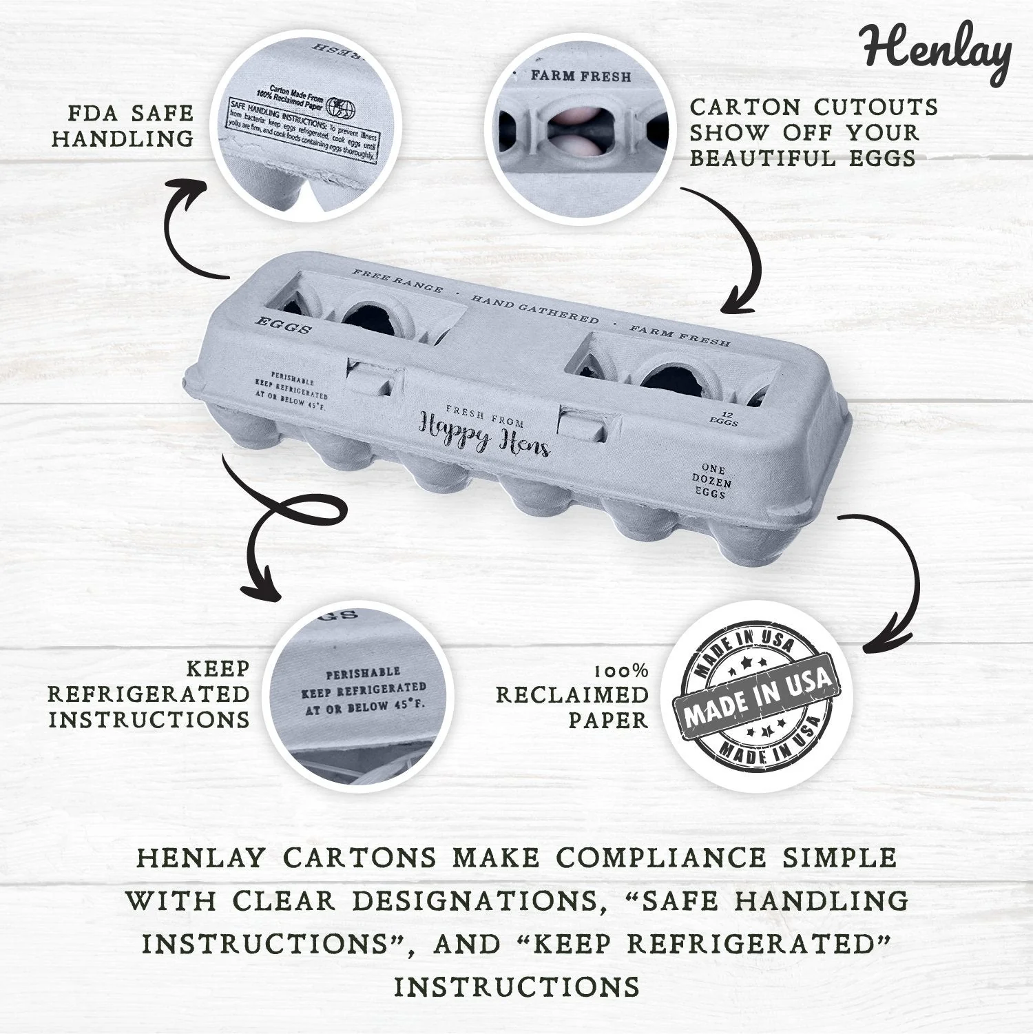 Henlay Blank Stamping Egg Cartons - 25, 90, or 250 - Image 2