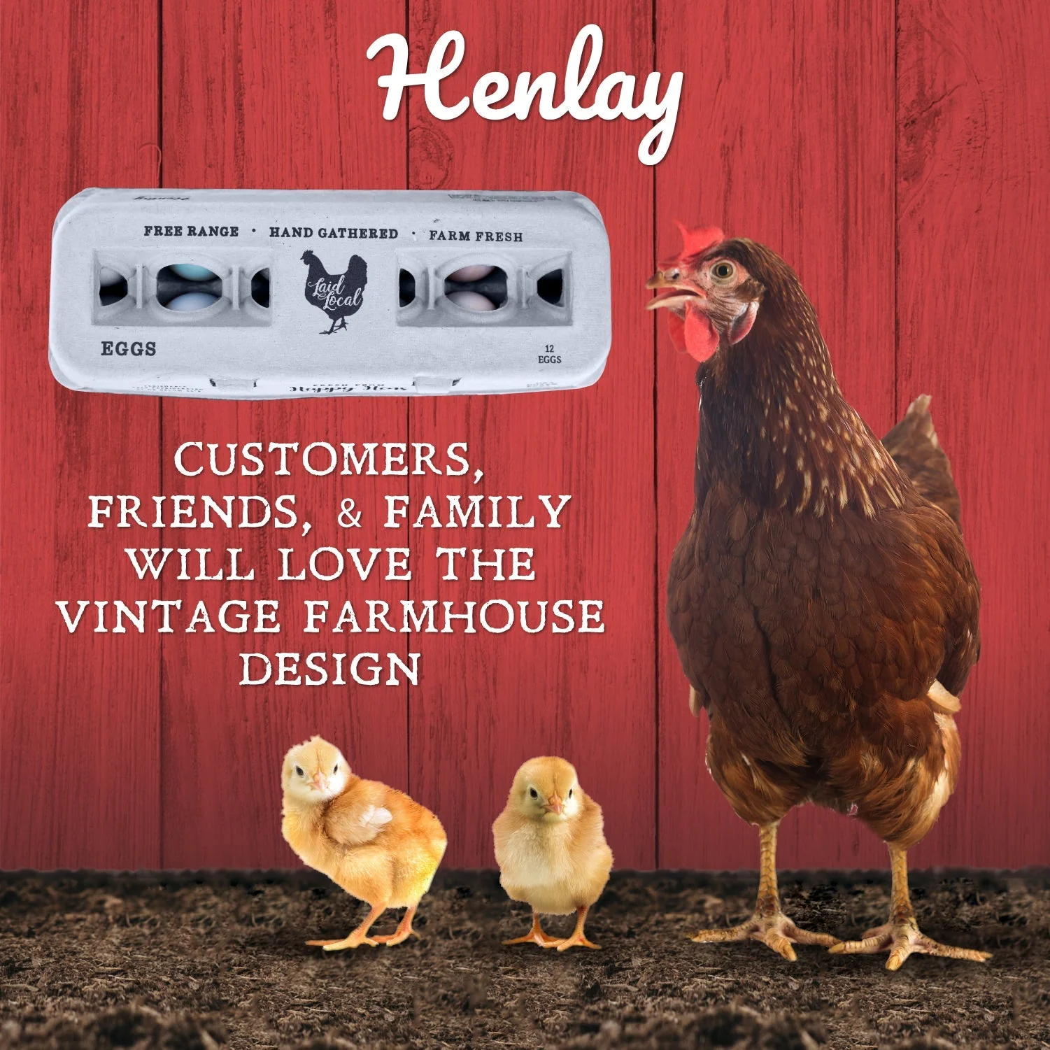 Henlay Laid Local Egg Cartons- Adorable Printed Vintage Design- 25, 90, or 250 - Image 3