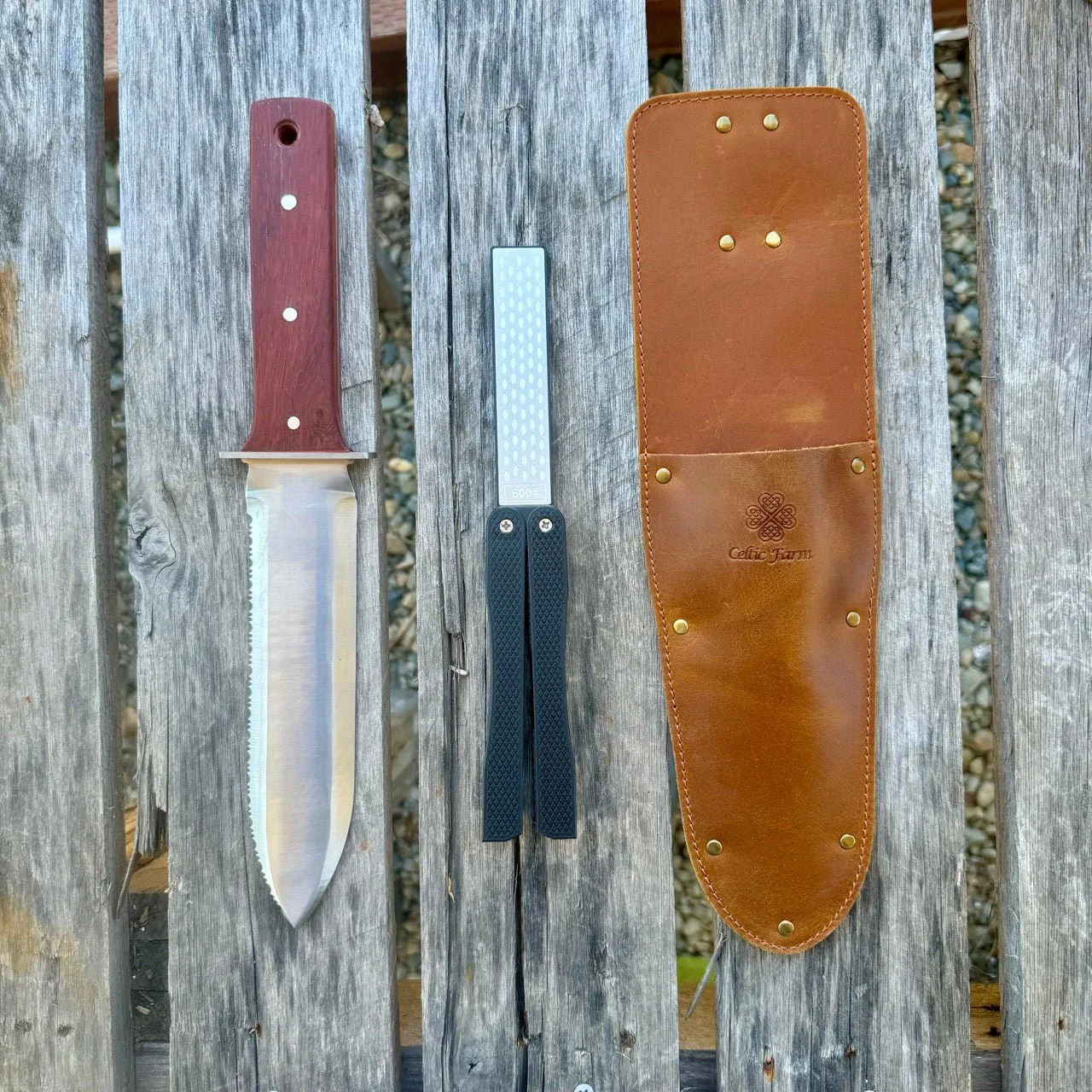 Hori Hori Garden Gift Box | Hori, Custom Leather Sheath & Dual Surface Diamond Sharpener - Image 8