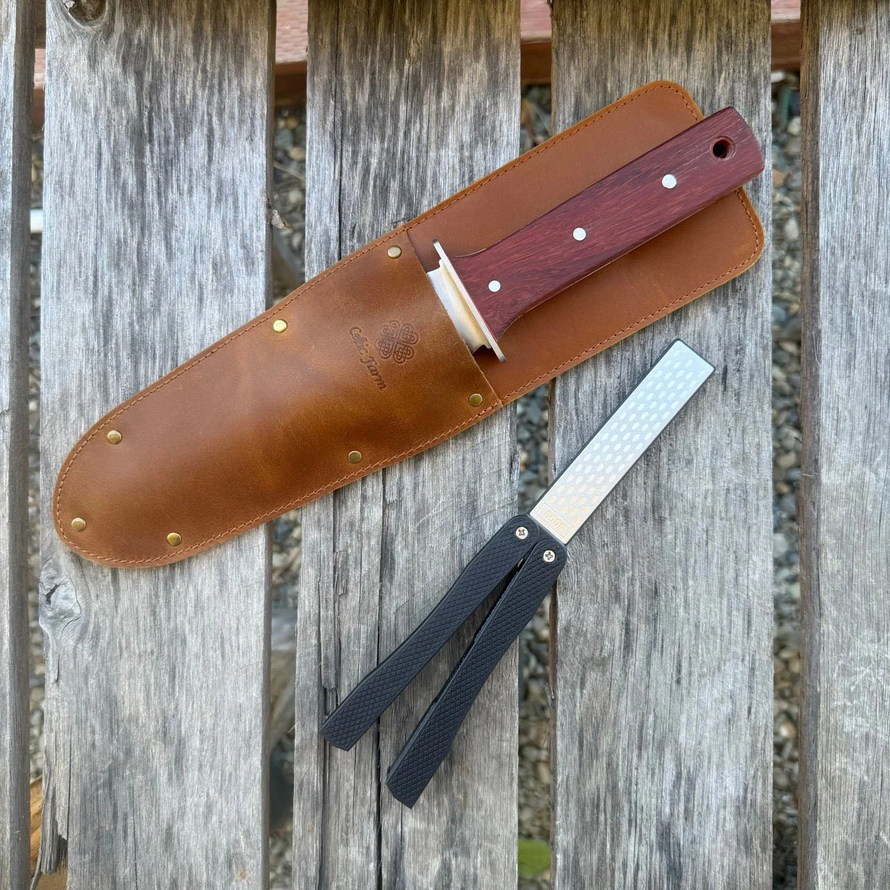 Hori Hori Garden Gift Box | Hori, Custom Leather Sheath & Dual Surface Diamond Sharpener - Image 9