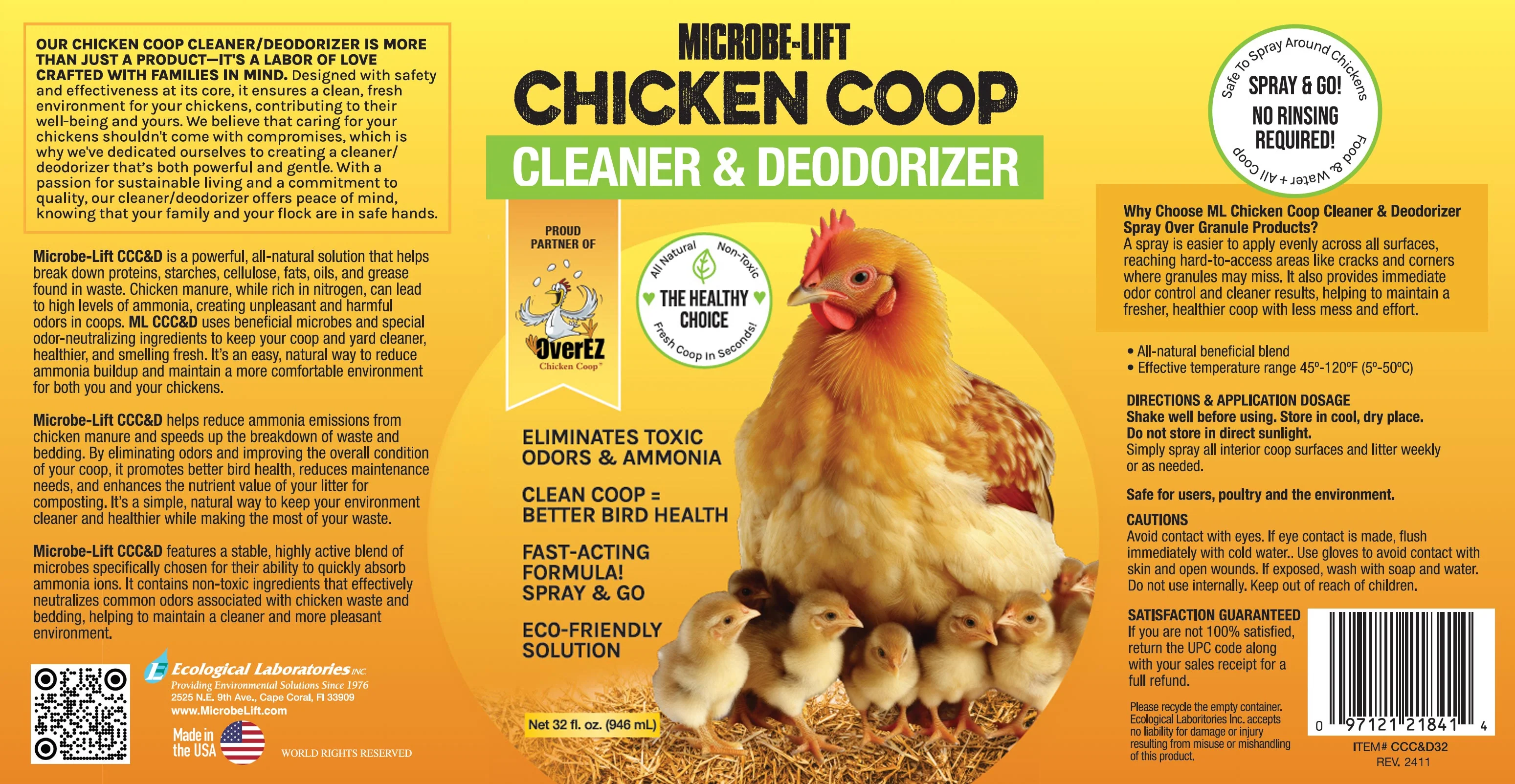 Microbe-Lift Chicken Coop Cleaner & Deodorizer - 32 oz - Image 2