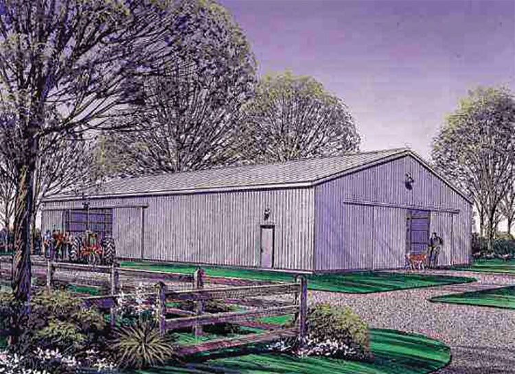 Countryplace Pole Building Shed, E-Plan