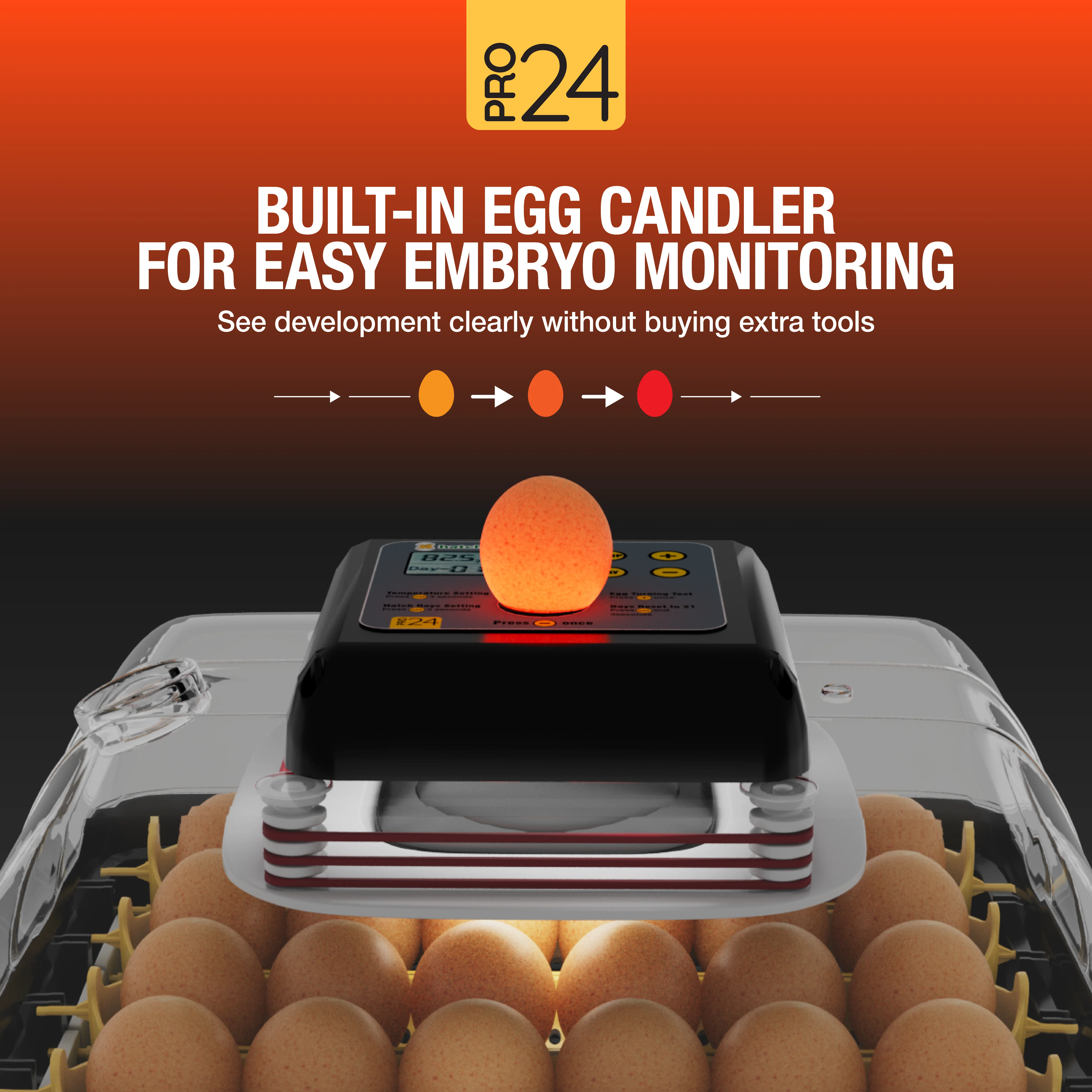 Pro24 Tabletop Automatic Egg Incubator (24 Eggs) - Image 3