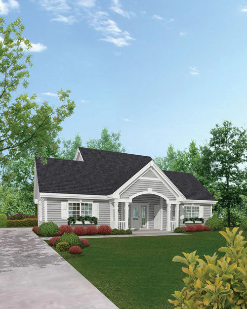 Shop Located Between 4-Car Garage With Apartment, E-Plan