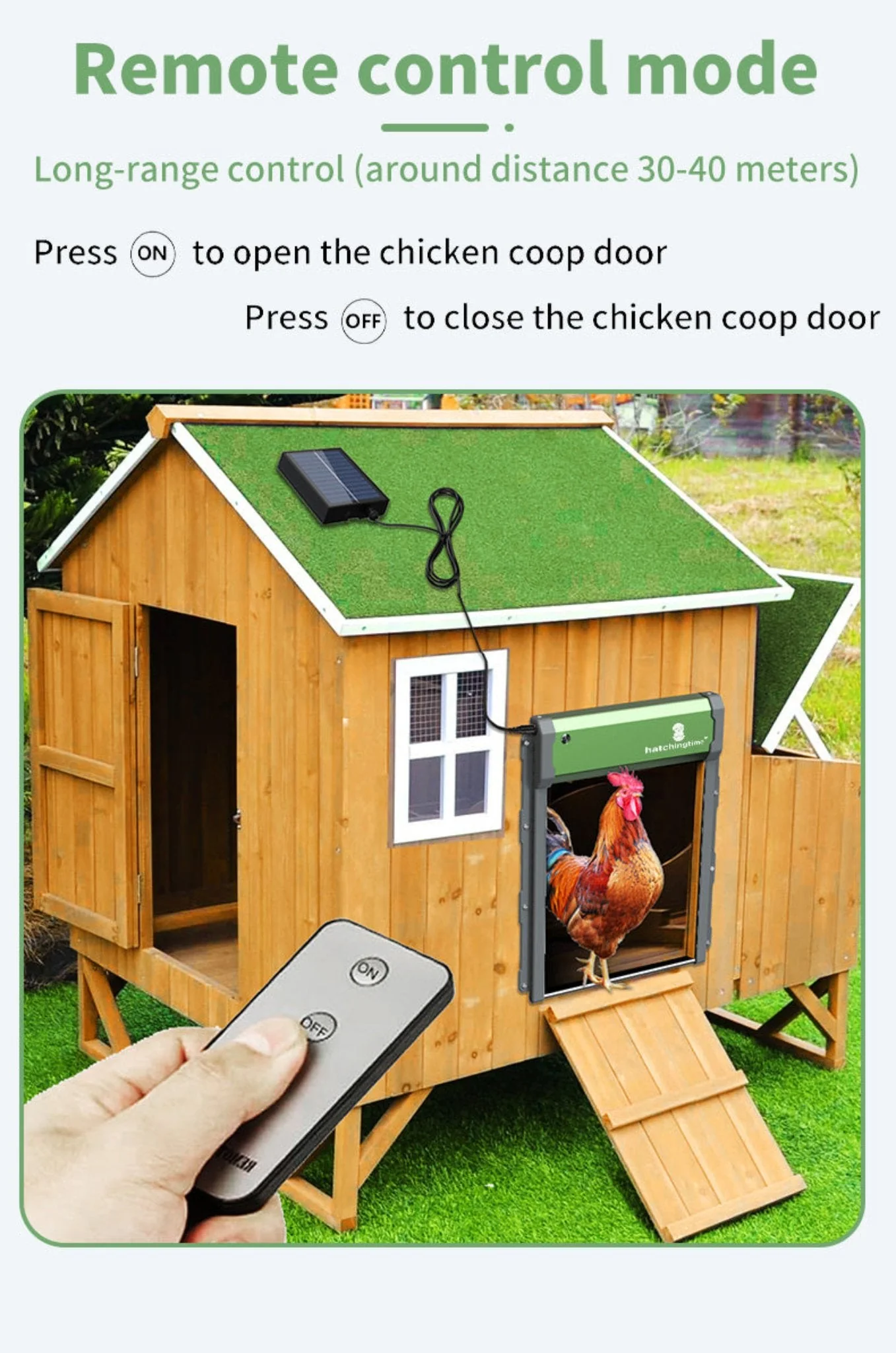 Sungate Solar Powered Automatic Chicken Coop Door with Remote - Image 8