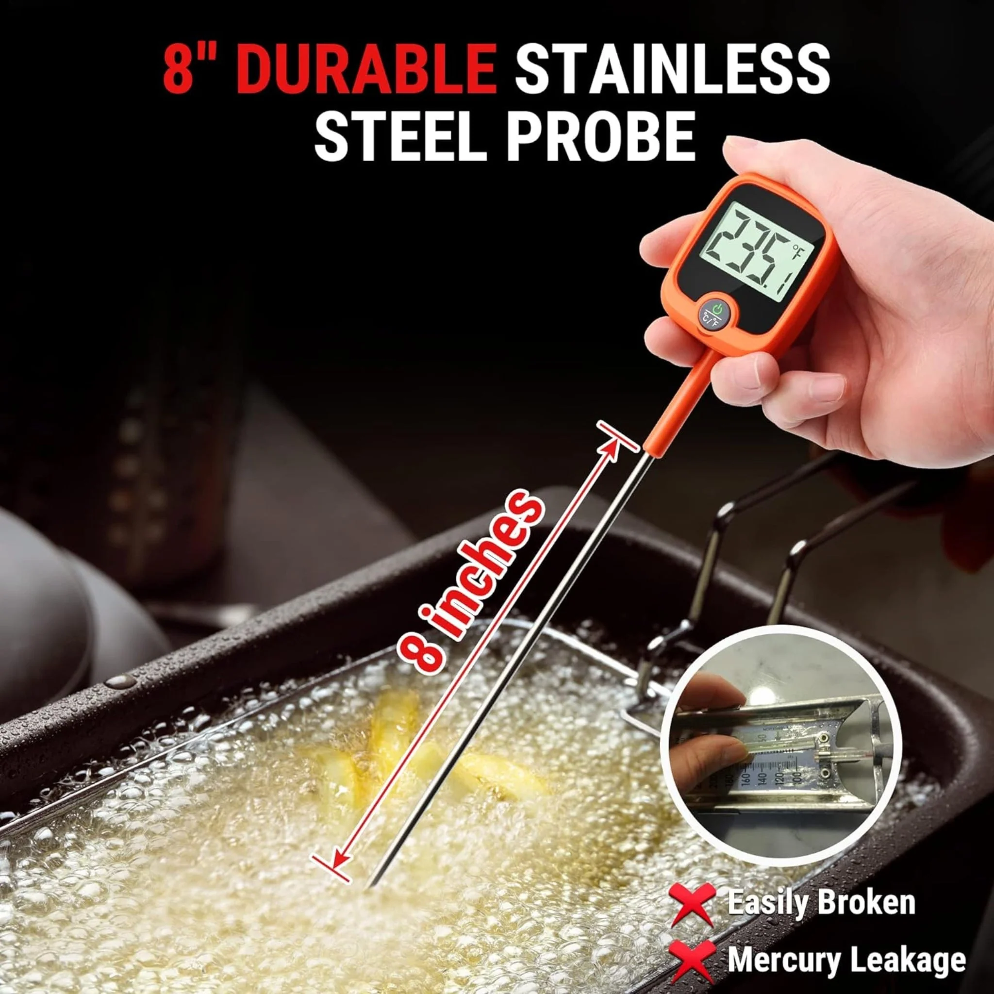 ThermoPro TP509 Instant Read Meat Thermometer with Pot Clip - Image 5