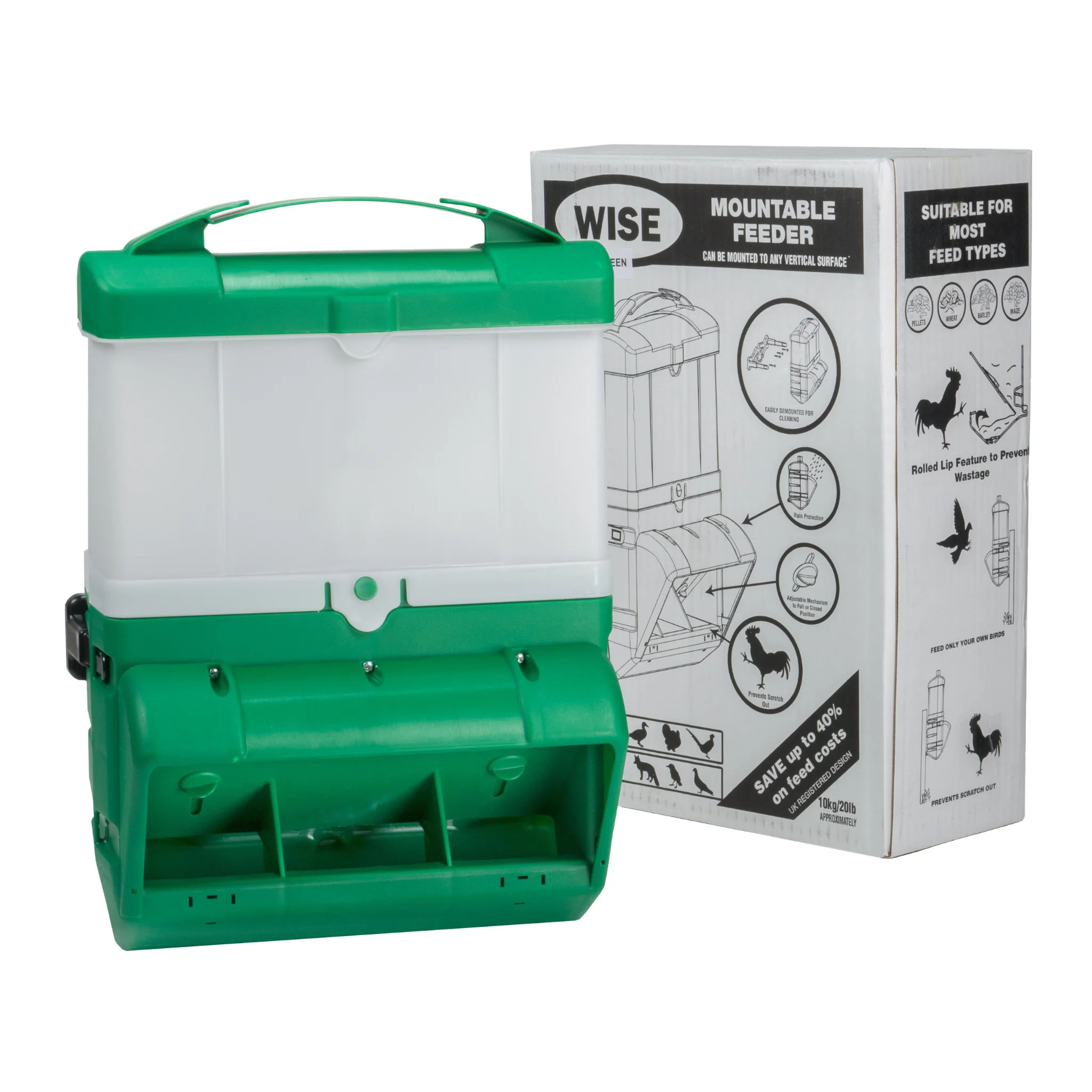 Wise Mountable Feeder - 22 Lbs. Poultry & Game Feeder